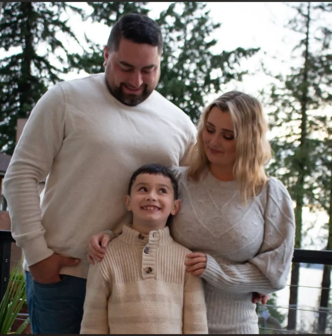 Dominic Kramer with his family in the Pacific Northwest