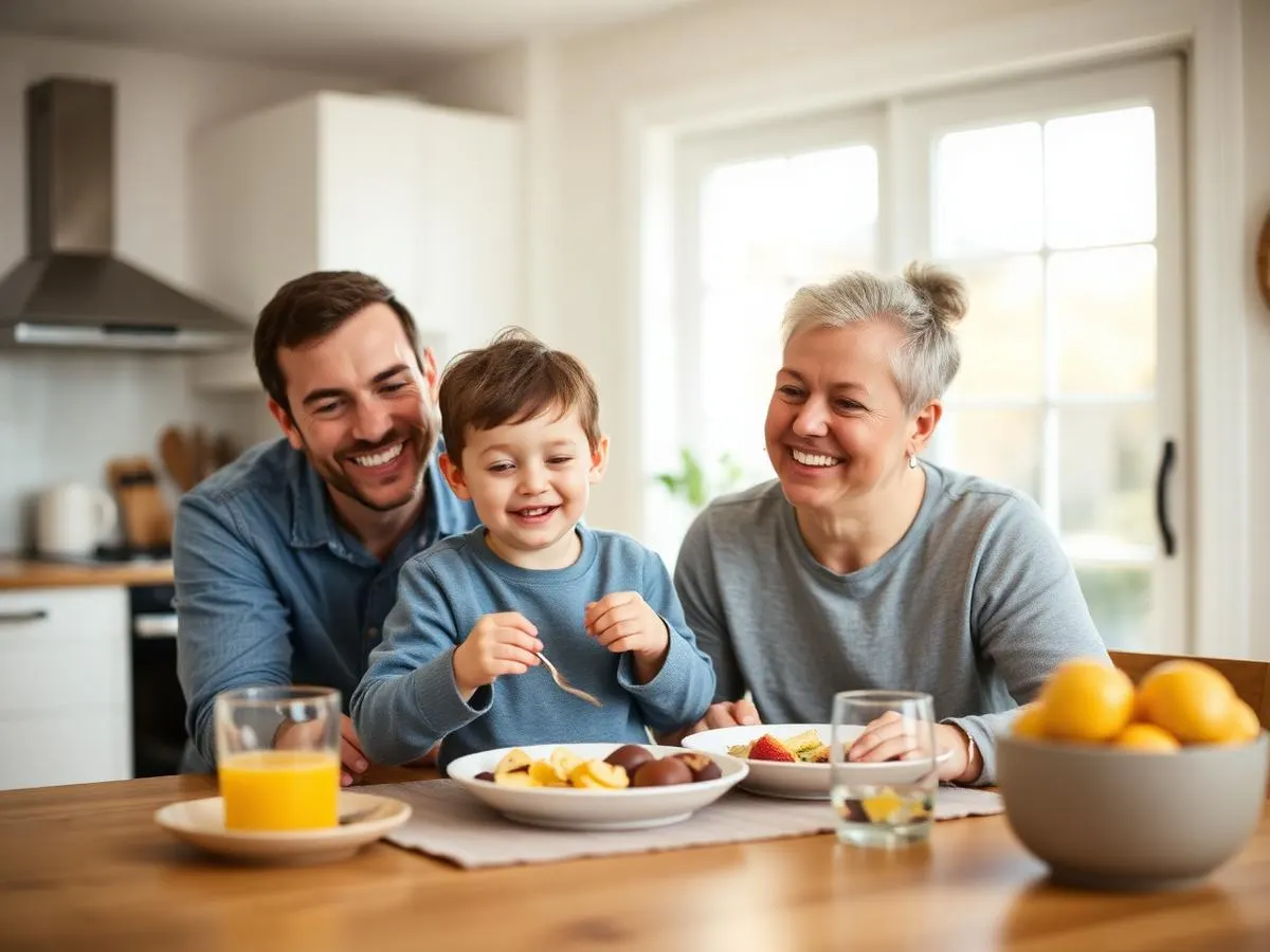 Family in a renovated living room paid for with home equity